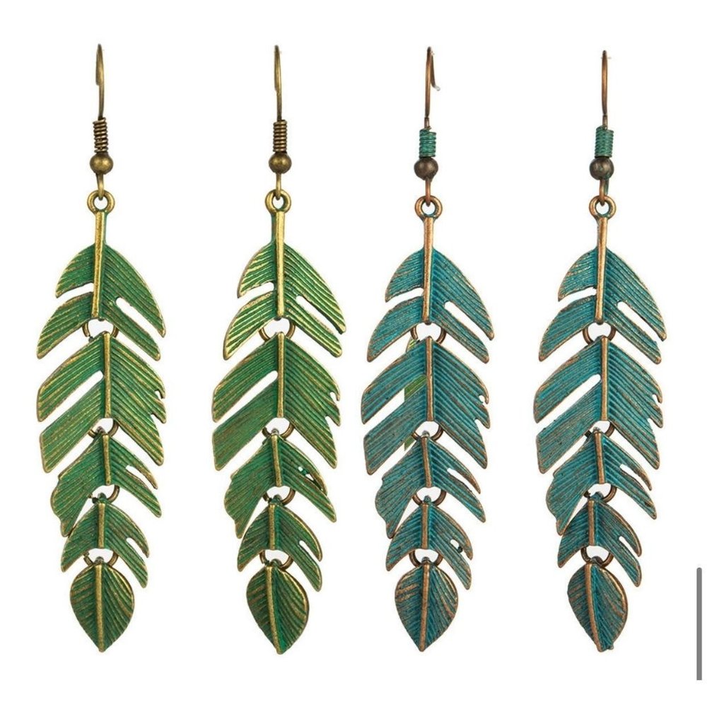 Dangly Palm Leaf Earrings